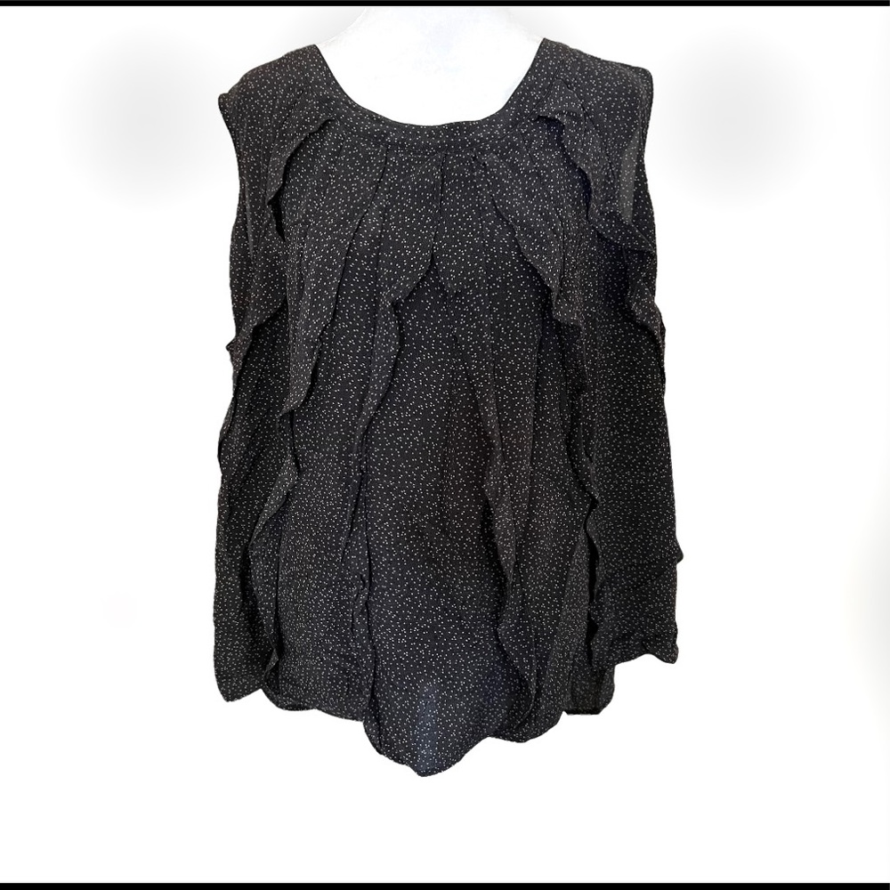 Halogen for Encore Ruffled Silk Tank top Polka Dot Blouse Plus Size 20W